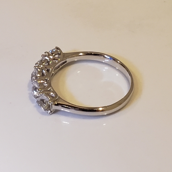 HP, 4-9 18K White Gold on 925 Silver, 1/2 Eternity Ring, Swarovski Crystals. - Picture 6 of 12